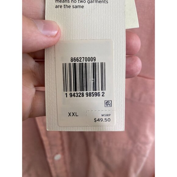NWT‎ Levi's Mens Pink Button-Up Shirt XXL Cotton Blend collared short sleeve - Picture 4 of 7